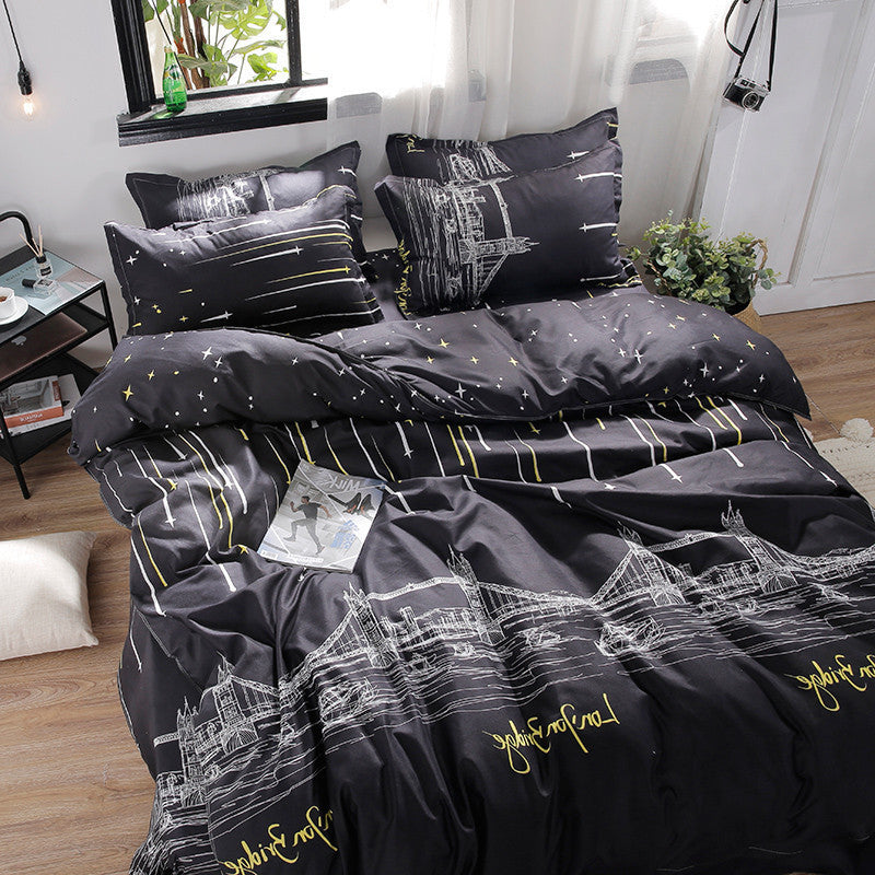 CozyNest Vierteiliges Quilt Bettwäsche Set