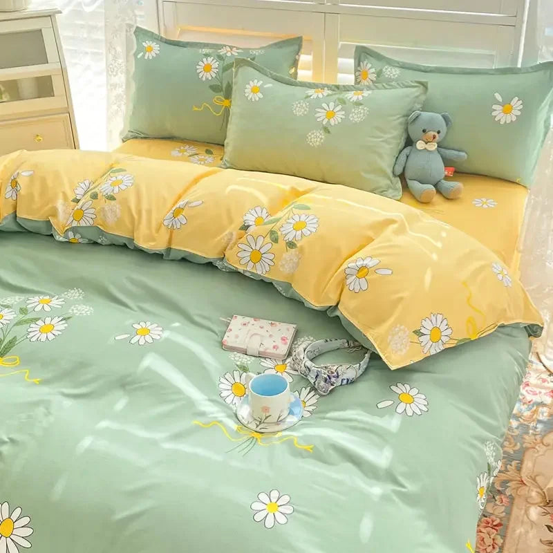 CozyNest Vierteiliges Quilt Bettwäsche Set