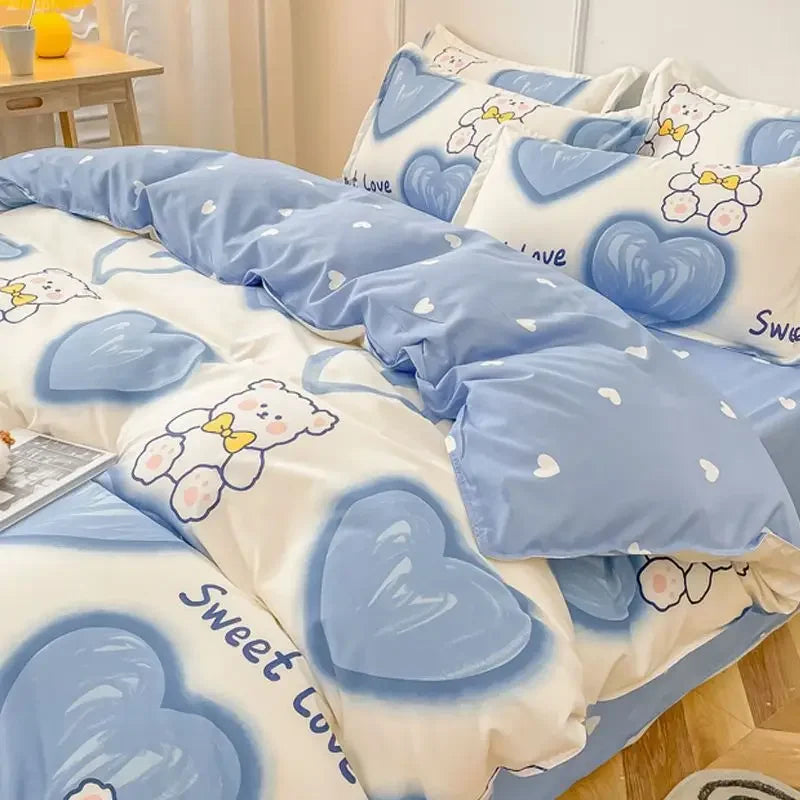 CozyNest Vierteiliges Quilt Bettwäsche Set