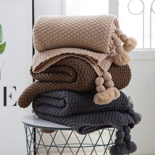 CozyWrap Nordische Fransenstrick Balldecke